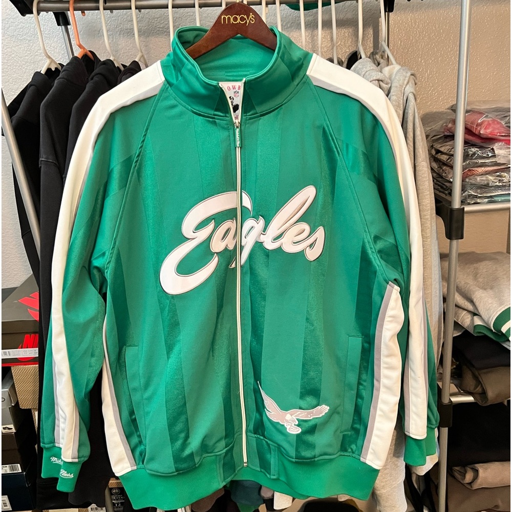 Mitchell & Ness Philadelphia Eagles Track Jacket. Size XL. Satin Lining, Awesome